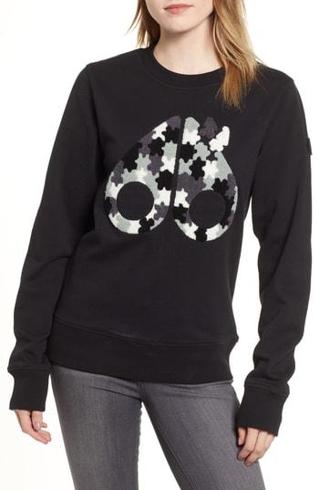 Women's Moose Knuckles Hollyrood Bay Logo Sweatshirt - Black