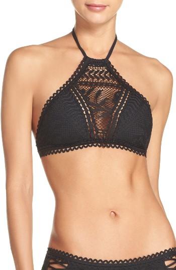 Women's Becca Prairie Rose Bikini Top - Black