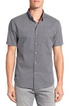 Men's 7 Diamonds 'traveller' Trim Fit Short Sleeve Print Woven Shirt