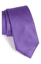 Men's Nordstrom Men's Shop 'nate' Solid Silk Tie, Size - Purple