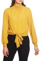 Women's 1.state Smock Neck Tie Waist Blouse - Yellow