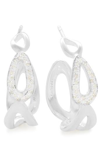 Women's Ippolita Cherish Diamond Pave Link Hoop Earrings
