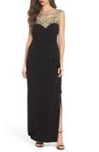 Women's Alex Evenings Embroidered Side Ruched Gown