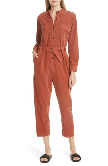 Women's Apiece Apart Cognac Corduroy Jumpsuit - Brown