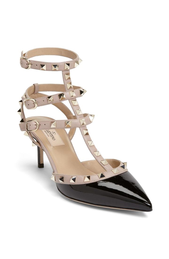 Women's Valentino Garavani Rockstud Pointy Toe Pump .5us / 35.5eu - Black