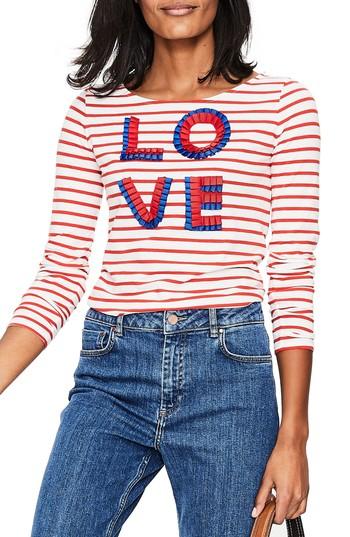 Women's Boden Make A Statement Stripe Top - Ivory