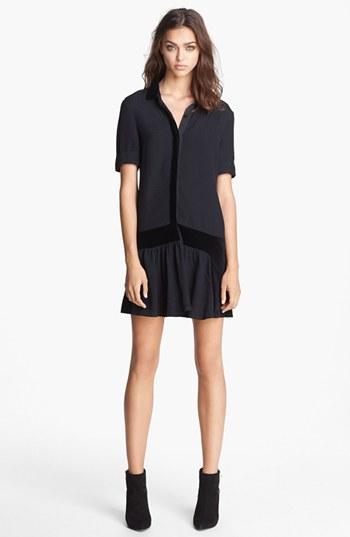 The Kooples Velvet Trim Drop Waist