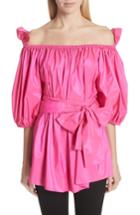 Women's Stella Mccartney Belted Off The Shoulder Taffeta Top Us / 36 It - Pink