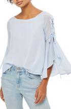 Women's Topshop Lace-up Bell Sleeve Top