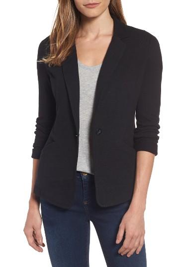 Petite Women's Caslon Knit One-button Blazer, Size P - White