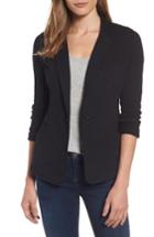 Petite Women's Caslon Knit One-button Blazer, Size P - White