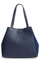 Tory Burch Mcgraw Leather & Suede Satchel - Blue