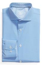 Men's Bugatchi Trim Fit Print Dress Shirt .5 - Blue
