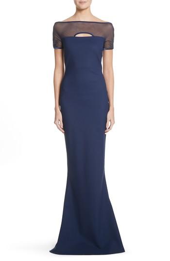Women's Chiara Boni La Petite Robe Stormy Illusion Bodice Mermaid Gown