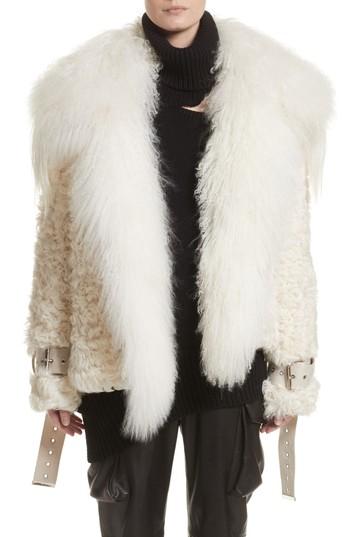 Women's Monse Genuine Shearling & Goat Fur Coat