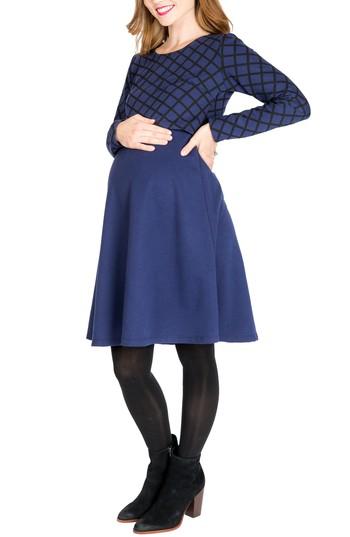 Women's Nom Maternity Emma Print Overlay Maternity/nursing Dress