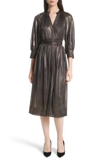 Women's Tracy Reese Peasant Midi Dress X - Metallic