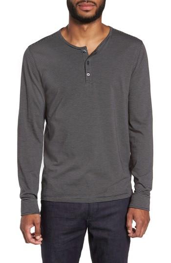 Men's Zachary Prell Graham Stripe Henley, Size - Black