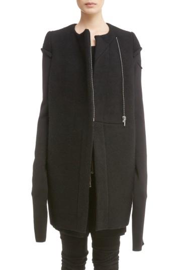 Women's Rick Owens Double Face Boiled Wool Jacket Us / 44 It - Black