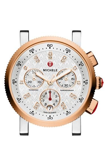 Women's Michele Sport Sail Chronograph Watch Head, 38mm