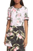 Women's Ted Baker London Peach Blossom Bow Sleeve Top - Pink