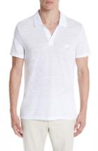Men's Vilebrequin Jersey Linen Johnny Collar Polo - White
