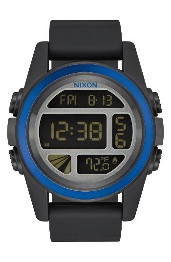 Men's Nixon The Unit Digital Silicone Strap Watch, 44mm
