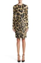 Women's Naeem Khan Cheetah Print Sequin Sheath Dress