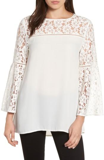 Women's Halogen Lace Bell Sleeve Top - Ivory