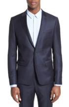 Men's The Kooples Print Wool Suit Jacket Eu - Black