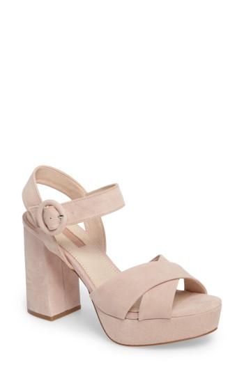 Women's Topshop Cross Strap Platform Sandal .5us / 37eu - Beige