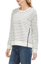 Women's Vince Camuto Zip Detail Stripe Top - Ivory