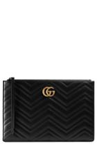 Gucci Gg Marmont Matelasse Leather Pouch - Black