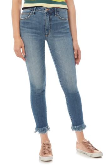 Women's Sam Edelman The Stiletto Fringe Hem Crop Jeans - Blue