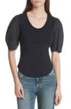 Women's La Vie Rebecca Taylor Dahlia Dot Sleeve Top - Blue