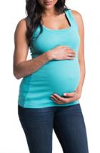 Women's Bun Maternity Maternity/nursing Tank - Blue/green