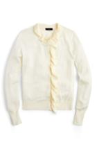 Women's J.crew Ruffle Merino Wool Cardigan - Ivory