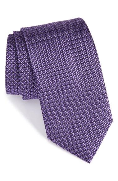 Men's Nordstrom Men's Shop Solid Silk Tie, Size - Purple