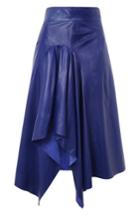 Women's Topshop Boutique Leather Godet Skirt Us (fits Like 6-8) - Blue