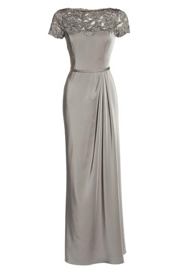 Women's La Femme Lace Yoke A-line Gown