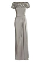 Women's La Femme Lace Yoke A-line Gown
