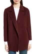 Women's Theory Clairene New Divide Wool & Cashmere Open Front Topper, Size - Burgundy