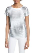 Women's Majestic Filatures Metallic Stripe Top - White