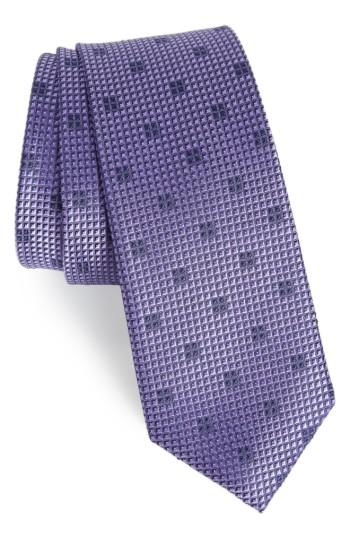 Men's Calibrate Classic Neat Silk Tie, Size - Purple