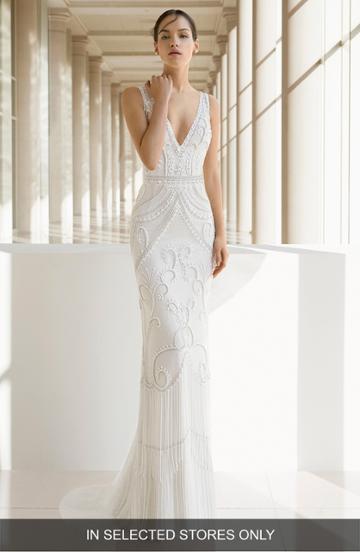 Women's Rosa Clara Keanna Guipure Lace Gown, Size - Ivory