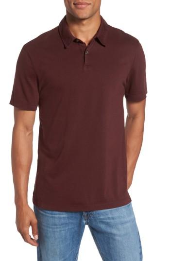 Men's James Perse Slim Fit Sueded Jersey Polo (xl) - Purple