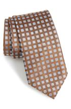 Men's David Donahue Neat Silk Tie, Size - Brown