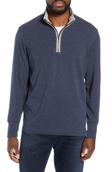 Men's The Normal Brand Puremeso Quarter Zip Pullover - Blue