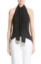 Women's Michael Kors Chain Fringe Silk Georgette Halter Top - Black