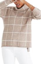 Women's Madewell Windowpane Turtleneck Sweater, Size - Beige